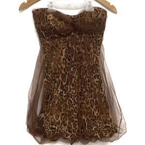 Windsor Leopard Strapless Mini Dress
